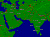 Asien-Südwest Städte + Grenzen 2000x1459